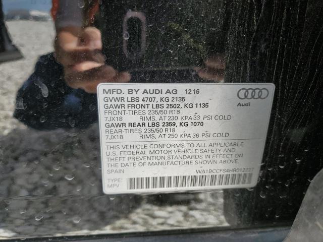 Photo 10 from auction – 2017 AUDI Q3 PREMIUM with VIN WA1BCCFS4HR012227