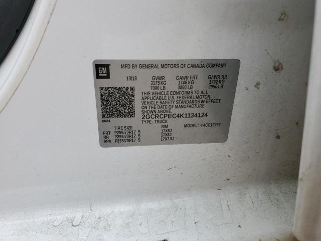 Photo 10 from auction – 2019 CHEVROLET SILVERADO with VIN 2GCRCPEC4K1134124
