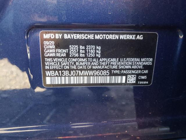 Photo 10 from auction – 2021 BMW 530 XI with VIN WBA13BJ07MWW96085