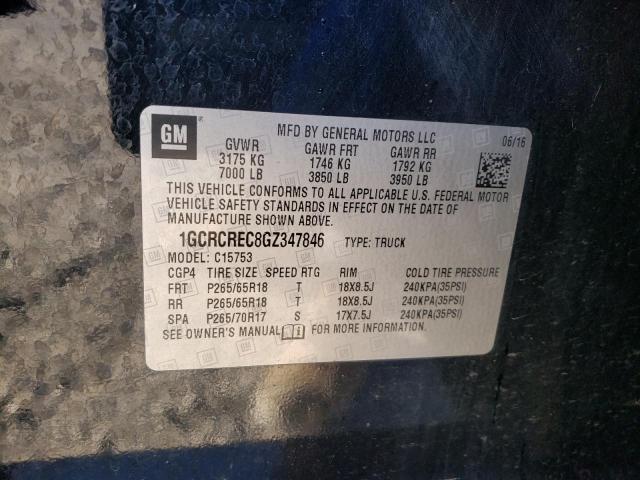 Photo 10 from auction – 2016 CHEVROLET SILVERADO with VIN 1GCRCREC8GZ347846