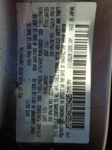 Photo 10 from auction – 2012 MAZDA CX-9 with VIN JM3TB2DA8C0334925