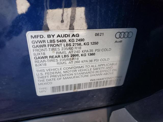 Photo 10 from auction – 2021 AUDI Q5 PREMIUM with VIN WA1AAAFY2M2127468