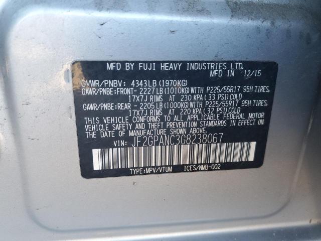 Photo 10 from auction – 2016 SUBARU CROSSTREK with VIN JF2GPANC3G8238067