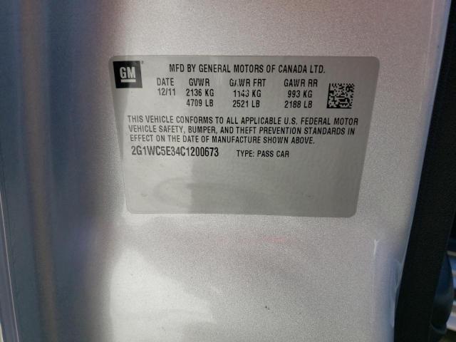 Photo 10 from auction – 2012 CHEVROLET IMPALA LTZ with VIN 2G1WC5E34C1200673
