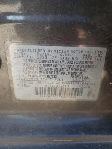 Photo 10 from auction – 2015 NISSAN VERSA S with VIN 3N1CN7AP1FL827233