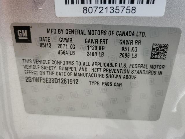 Photo 10 from auction – 2013 CHEVROLET IMPALA LS with VIN 2G1WF5E33D1261912