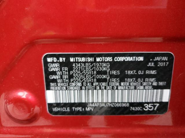 Photo 10 from auction – 2017 MITSUBISHI OUTLANDER with VIN JA4AP3AU7HZ066968