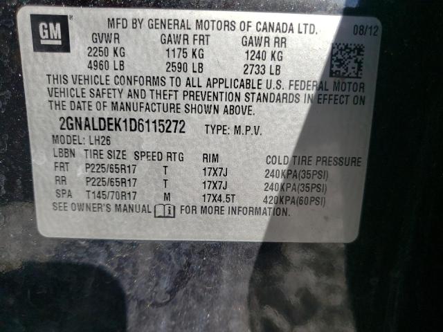 Photo 10 from auction – 2013 CHEVROLET EQUINOX LT with VIN 2GNALDEK1D6115272