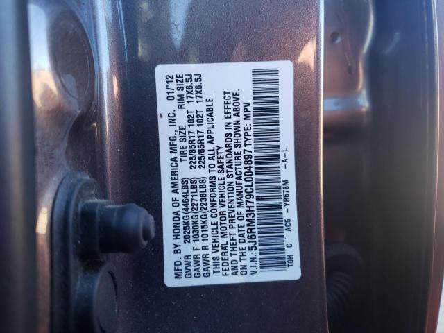 Photo 10 from auction – 2012 HONDA CR-V EXL with VIN 5J6RM3H79CL004897