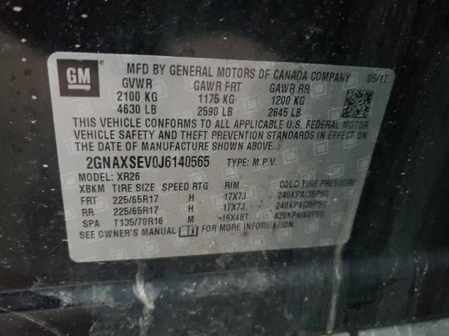 Photo 10 from auction – 2018 CHEVROLET EQUINOX LT with VIN 2GNAXSEV0J6140565