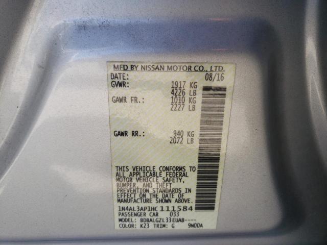 Photo 10 from auction – 2017 NISSAN ALTIMA 2.5 with VIN 1N4AL3AP1HC111584