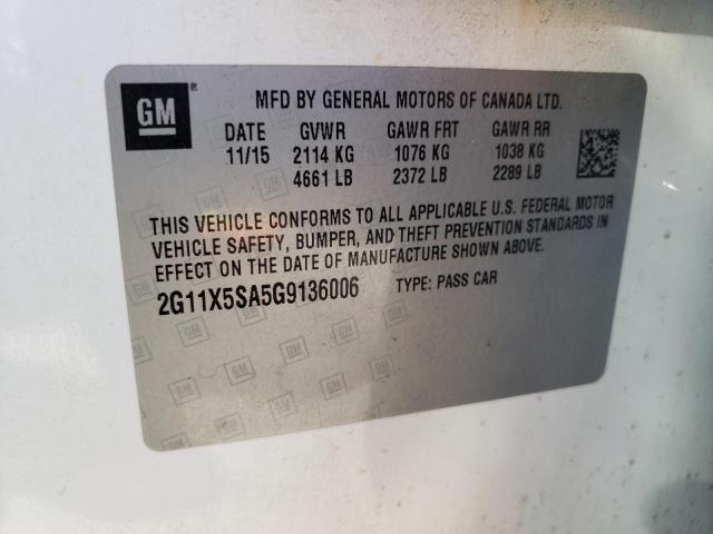 Photo 10 from auction – 2016 CHEVROLET IMPALA LS with VIN 2G11X5SA5G9136006