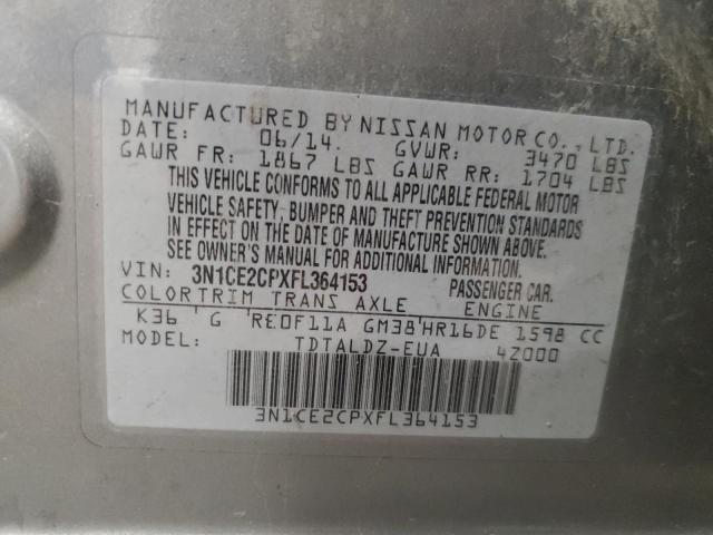 Photo 10 from auction – 2015 NISSAN VERSA NOTE with VIN 3N1CE2CPXFL364153