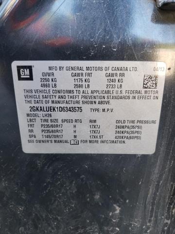 Photo 10 from auction – 2013 GMC TERRAIN SL with VIN 2GKALUEK1D6343575