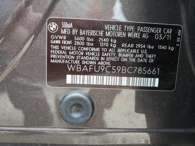 Photo 10 from auction – 2011 BMW 550 XI with VIN WBAFU9C59BC785661