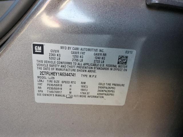 Photo 10 from auction – 2010 GMC TERRAIN SL with VIN 2CTFLHEY1A6344741