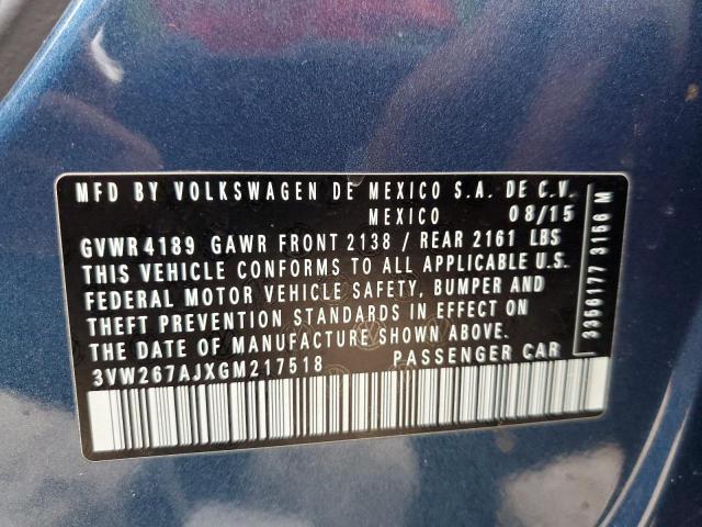 Photo 10 from auction – 2016 VOLKSWAGEN JETTA S with VIN 3VW267AJXGM217518