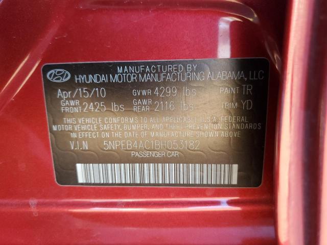 Photo 10 from auction – 2011 HYUNDAI SONATA GLS with VIN 5NPEB4AC1BH053182