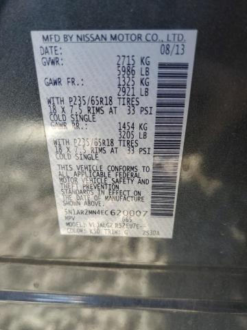 Photo 10 from auction – 2014 NISSAN PATHFINDER with VIN 5N1AR2MN4EC620007