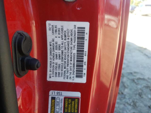 Photo 10 from auction – 2012 HONDA CIVIC EX with VIN 2HGFG3B89CH550325