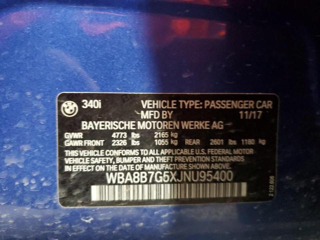 Photo 10 from auction – 2018 BMW 340 XI with VIN WBA8B7G5XJNU95400