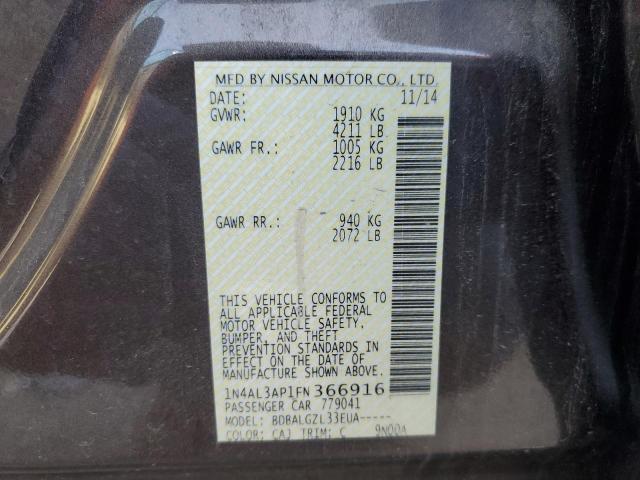 Photo 10 from auction – 2015 NISSAN ALTIMA 2.5 with VIN 1N4AL3AP1FN366916