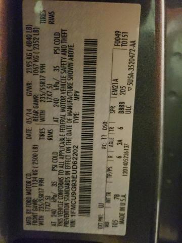 Photo 10 from auction – 2014 FORD ESCAPE SE with VIN 1FMCU9G93EUD62202