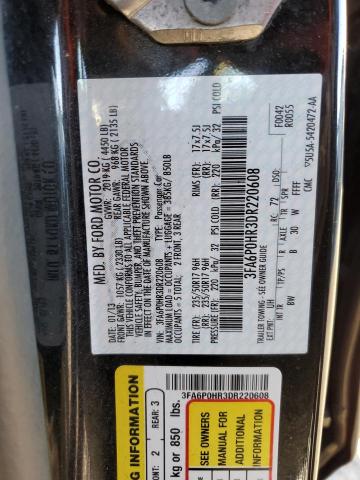 Photo 10 from auction – 2013 FORD FUSION SE with VIN 3FA6P0HR3DR220608