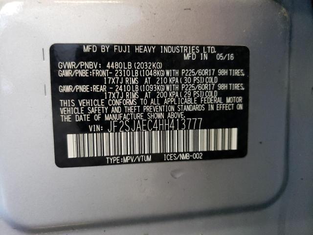 Photo 10 from auction – 2017 SUBARU FORESTER 2 with VIN JF2SJAEC4HH413777