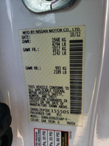 Photo 10 from auction – 2013 NISSAN ALTIMA S with VIN 1N4AL2EP3DC155505