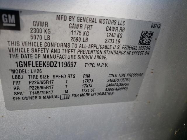 Photo 10 from auction – 2013 CHEVROLET EQUINOX LT with VIN 1GNFLEEK9DZ119697