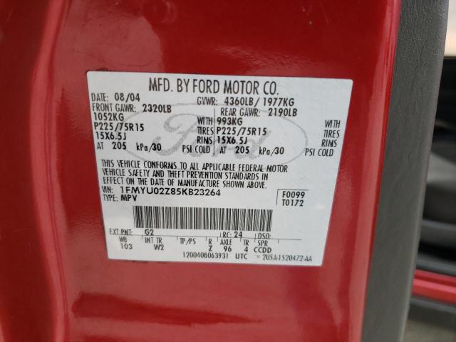 Photo 10 from auction – 2005 FORD ESCAPE XLS with VIN 1FMYU02Z85KB23264
