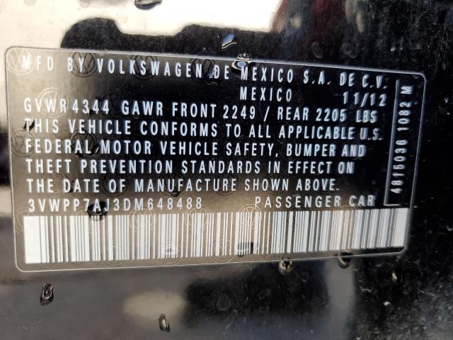 Photo 10 from auction – 2013 VOLKSWAGEN JETTA S with VIN 3VWPP7AJ3DM648488