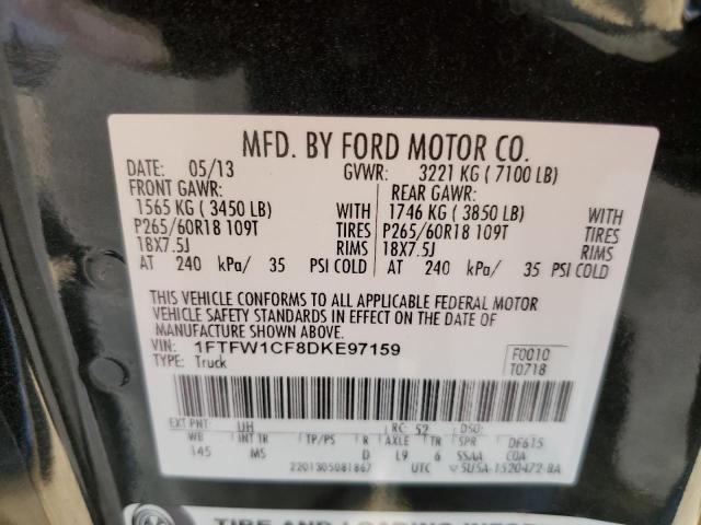 Photo 10 from auction – 2013 FORD F150 SUPER with VIN 1FTFW1CF8DKE97159