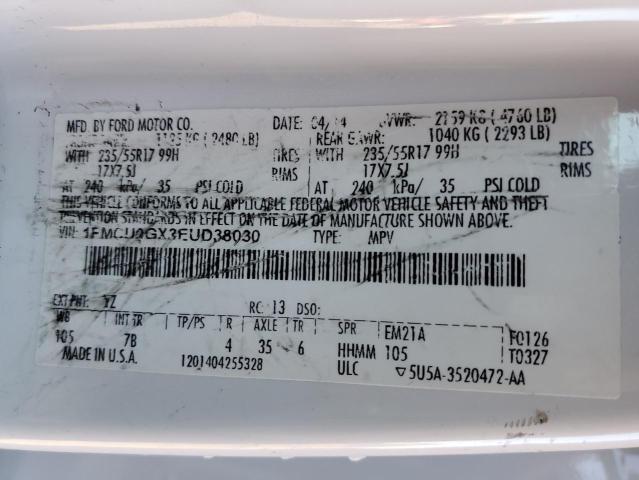 Photo 10 from auction – 2014 FORD ESCAPE SE with VIN 1FMCU9GX3EUD38030
