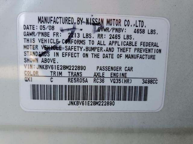 Photo 10 from auction – 2008 INFINITI G35 with VIN JNKBV61E28M222890