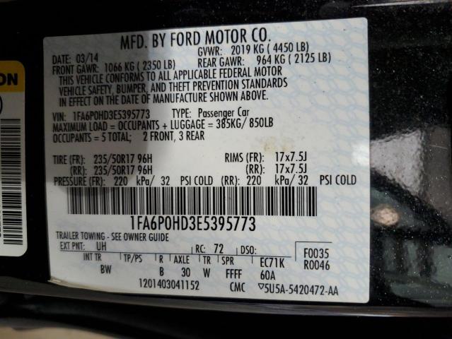 Photo 10 from auction – 2014 FORD FUSION SE with VIN 1FA6P0HD3E5395773