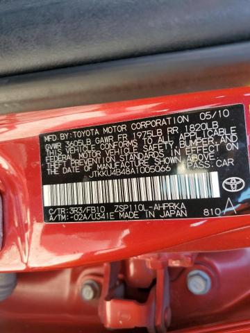 Photo 10 from auction – 2010 TOYOTA SCION XD with VIN JTKKU4B48A1005066