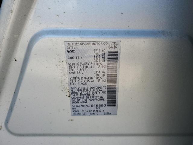 Photo 10 from auction – 2016 NISSAN PATHFINDER with VIN 5N1AR2MN2GC646690