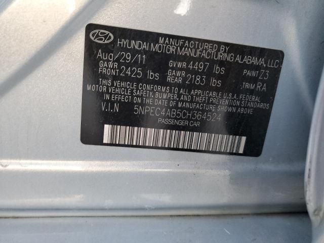 Photo 10 from auction – 2012 HYUNDAI SONATA SE with VIN 5NPEC4AB5CH364524