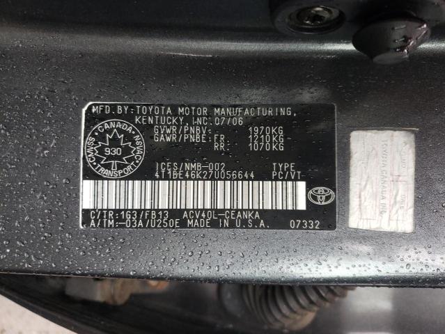 Photo 10 from auction – 2007 TOYOTA CAMRY CE with VIN 4T1BE46K27U056644