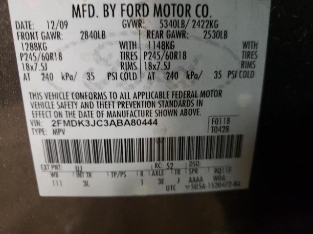 Photo 10 from auction – 2010 FORD EDGE SEL with VIN 2FMDK3JC3ABA80444