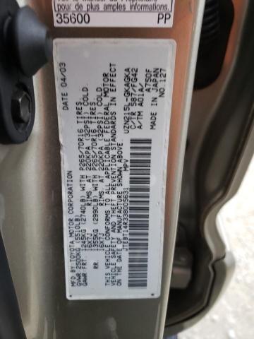 Photo 10 from auction – 2003 TOYOTA 4RUNNER SR with VIN JTEBT14R338005631