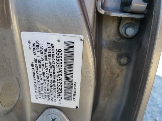 Photo 10 from auction – 2005 HONDA CIVIC EX with VIN 2HGES26755H505956