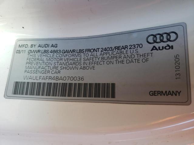 Photo 10 from auction – 2011 AUDI A5 PREMIUM with VIN WAULFAFR4BA070036