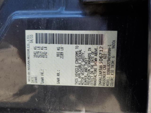 Photo 10 from auction – 2010 NISSAN ALTIMA BAS with VIN 1N4AL2AP3AN506712