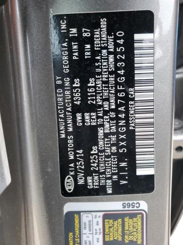 Photo 10 from auction – 2015 KIA OPTIMA EX with VIN 5XXGN4A76FG432540