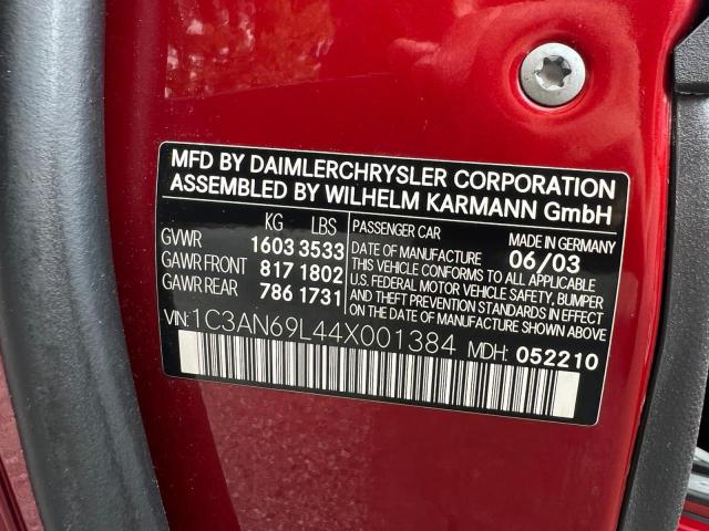 Photo 10 from auction – 2004 CHRYSLER CROSSFIRE with VIN 1C3AN69L44X001384