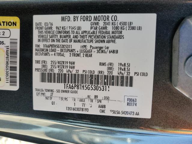 Photo 10 from auction – 2016 FORD MUSTANG with VIN 1FA6P8TH5G5305311