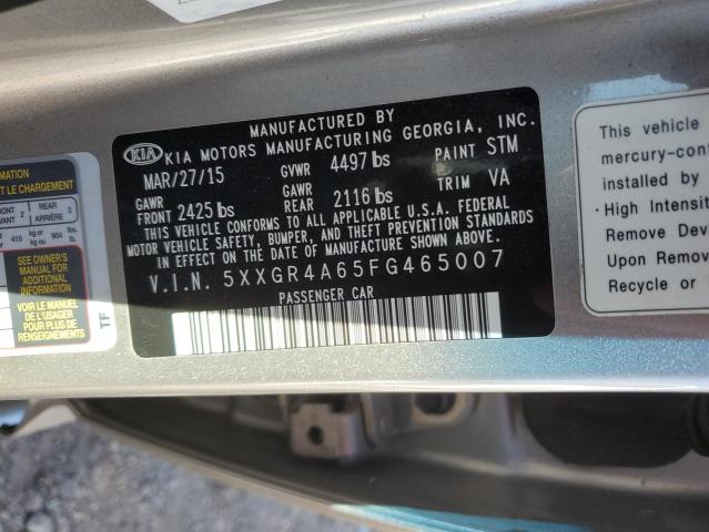 Photo 10 from auction – 2015 KIA OPTIMA SX with VIN 5XXGR4A65FG465007